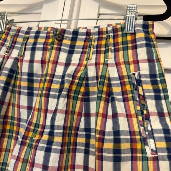 The Limited Plaid High Waisted Cotton Shorts Size 8 - Picture 4 of 8